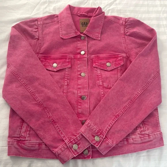 GAP Jackets Coats Gap Barbie Adult Puff Sleeve Icon Denim